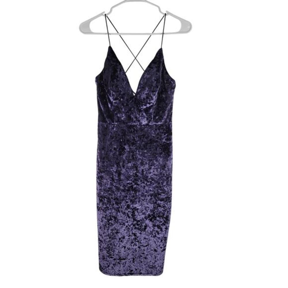 Windsor Crushed Velvet Dress Open Back Whimsy Fairy Grunge Womens Small Purple